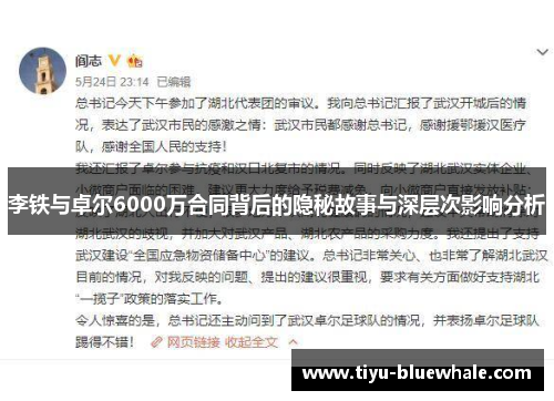 李铁与卓尔6000万合同背后的隐秘故事与深层次影响分析